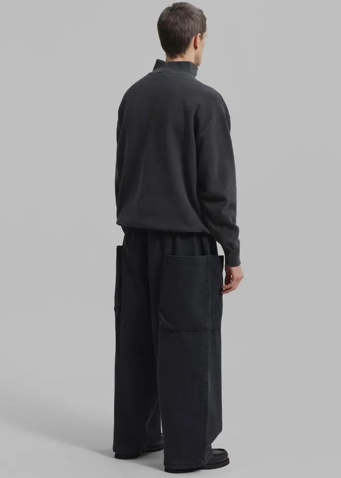 Men The Frankie Shop Bottoms Cliff Denim Balloon Pants Black