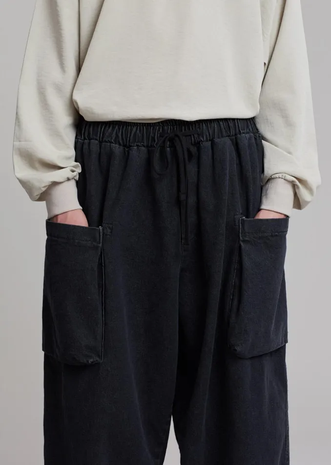 Men The Frankie Shop Bottoms Cliff Denim Balloon Pants Black