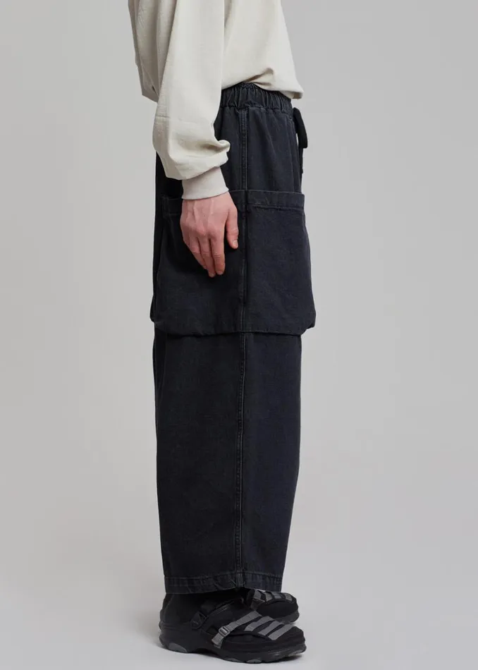 Men The Frankie Shop Bottoms Cliff Denim Balloon Pants Black