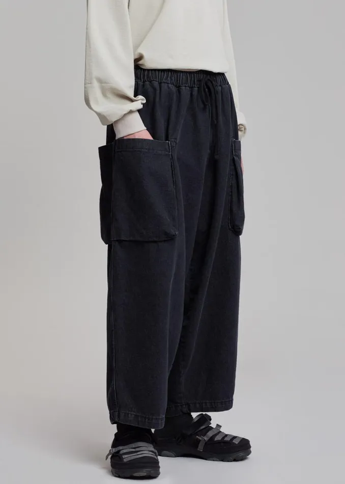 Men The Frankie Shop Bottoms Cliff Denim Balloon Pants Black