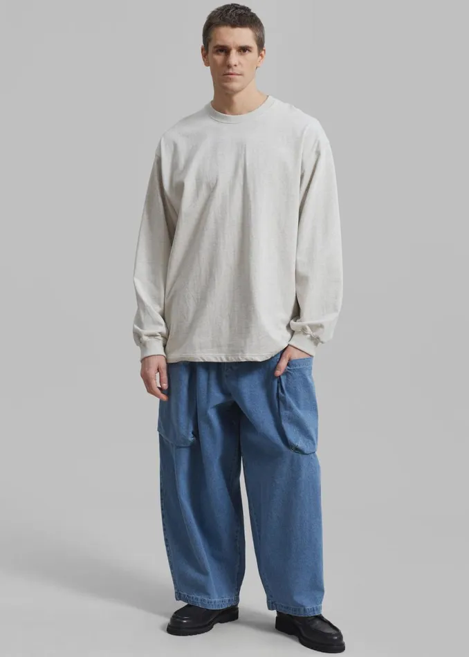 Men The Frankie Shop Bottoms Cliff Denim Balloon Pants Worn Wash