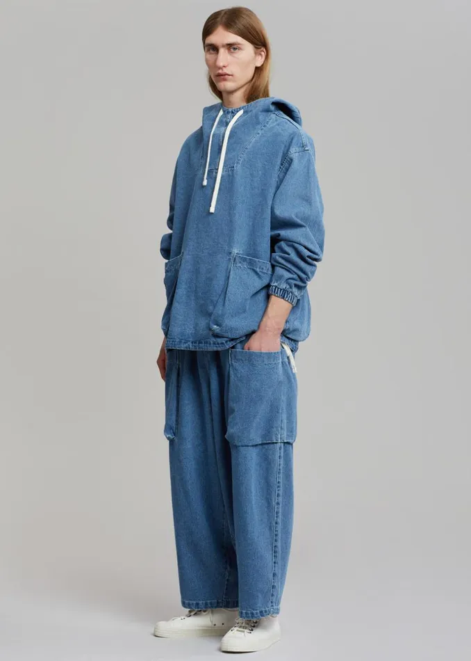 Men The Frankie Shop Bottoms Cliff Denim Balloon Pants Worn Wash