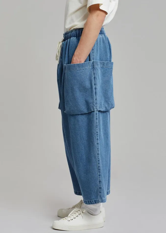Men The Frankie Shop Bottoms Cliff Denim Balloon Pants Worn Wash