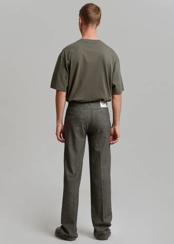 Men The Frankie Shop Bottoms Coperni Lowrise Loose Tailored Trousers Dark Moss