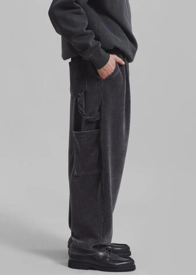 Men The Frankie Shop Bottoms Declan Corduroy Pants Charcoal