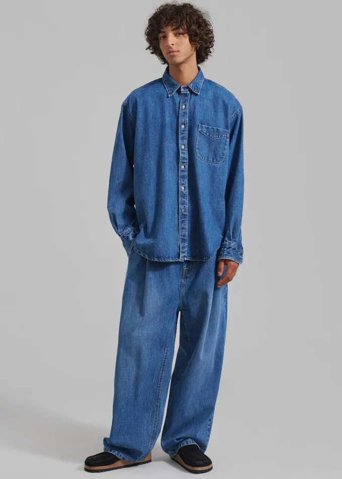 Men The Frankie Shop Bottoms Drew Denim Pants Medium Wash