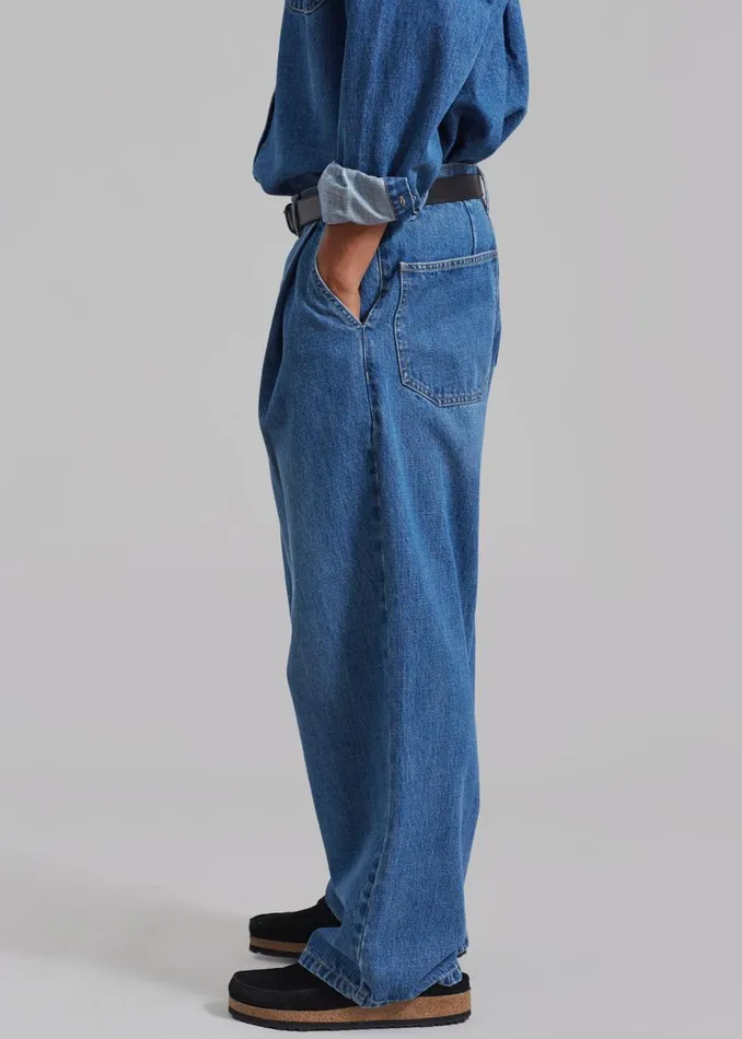 Men The Frankie Shop Bottoms Drew Denim Pants Medium Wash