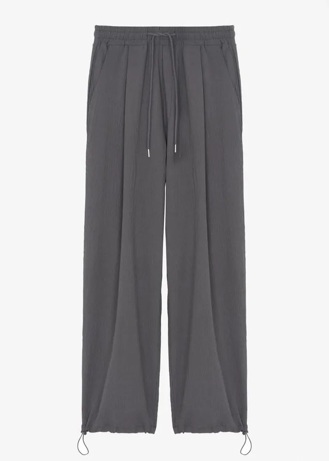 Men The Frankie Shop Bottoms Eliott Crinkle Pants Charcoal