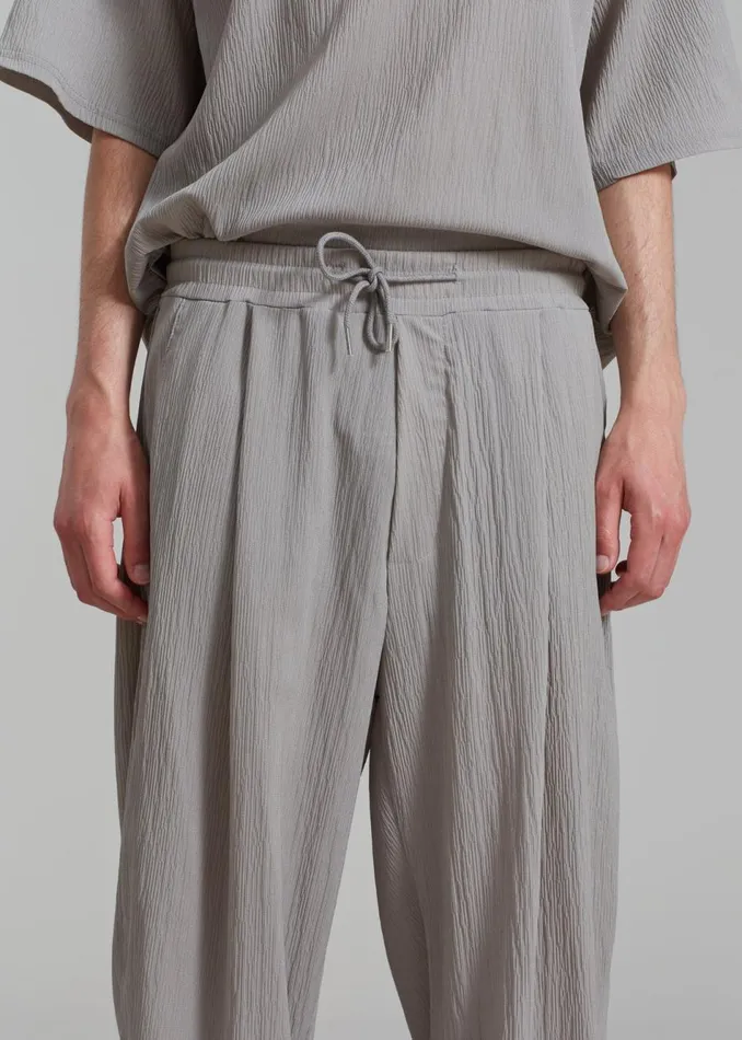 Men The Frankie Shop Bottoms Eliott Crinkle Pants Grey