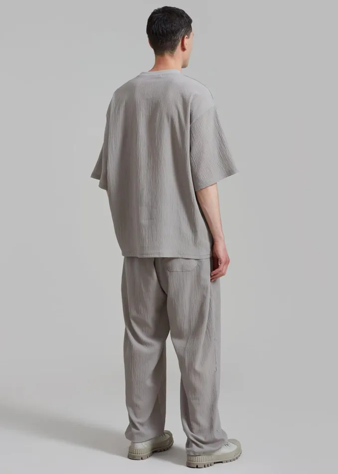 Men The Frankie Shop Bottoms Eliott Crinkle Pants Grey
