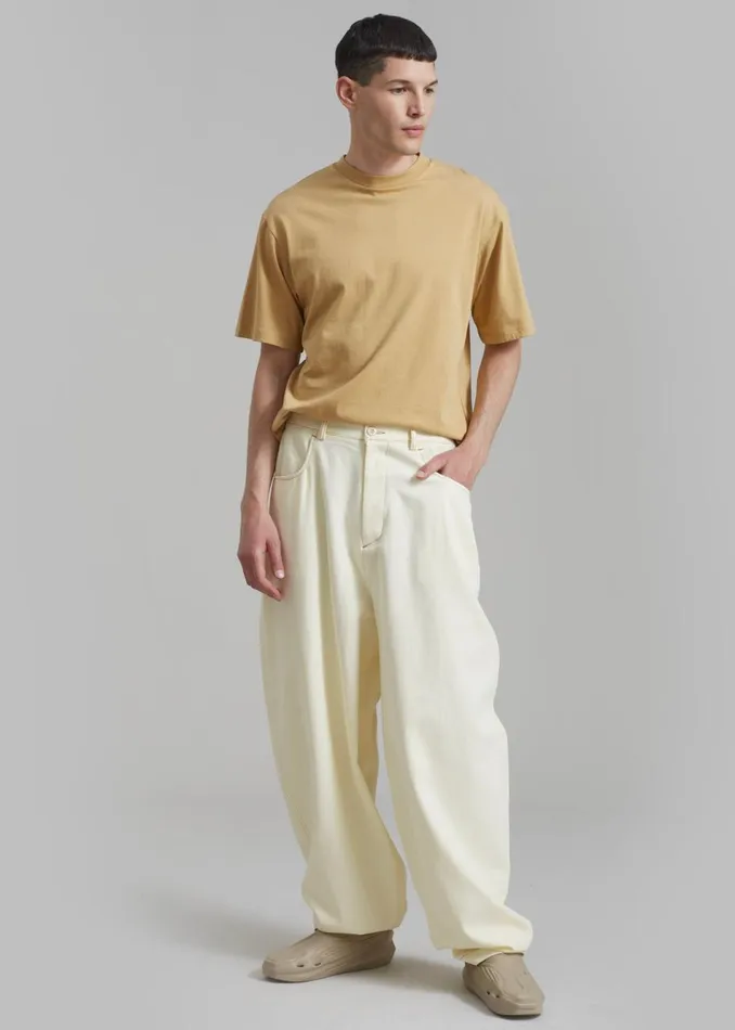 Men The Frankie Shop Bottoms Joshua Baggy Pants Cream