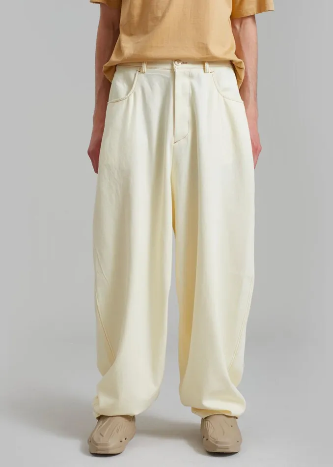 Men The Frankie Shop Bottoms Joshua Baggy Pants Cream