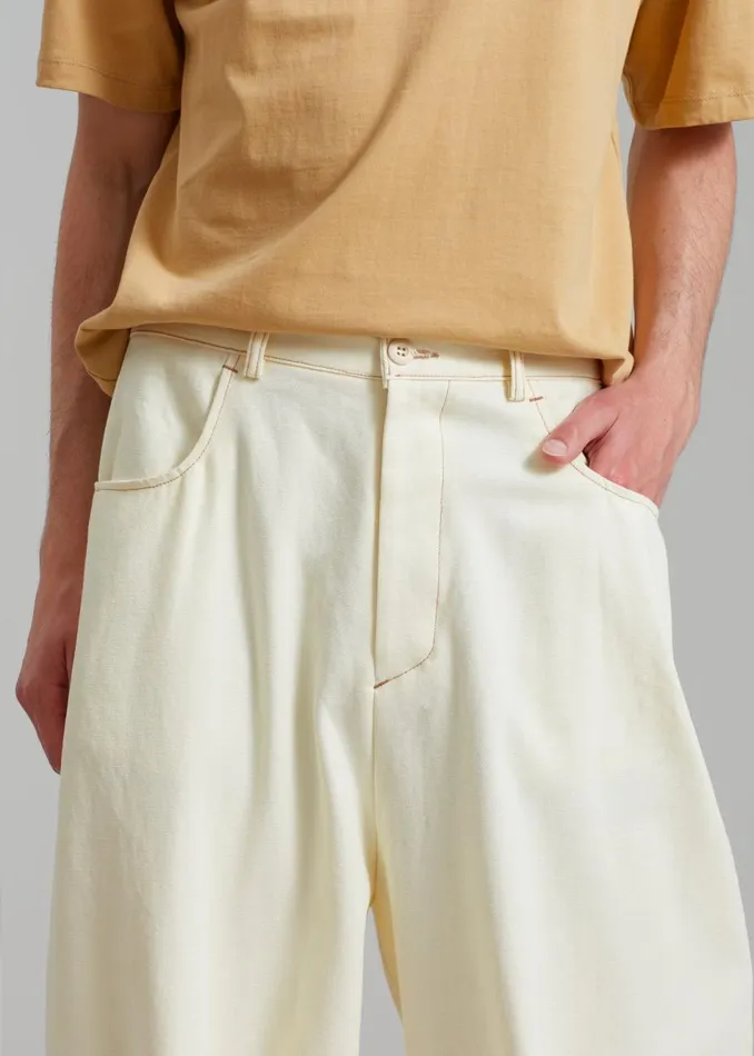 Men The Frankie Shop Bottoms Joshua Baggy Pants Cream