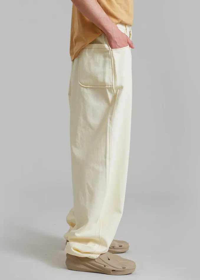 Men The Frankie Shop Bottoms Joshua Baggy Pants Cream