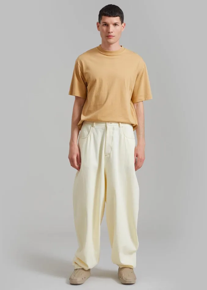 Men The Frankie Shop Bottoms Joshua Baggy Pants Cream
