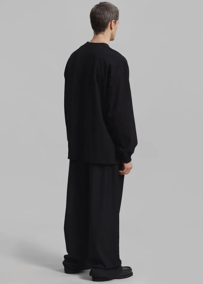 Men The Frankie Shop Bottoms Peyton Pleated Pants Black