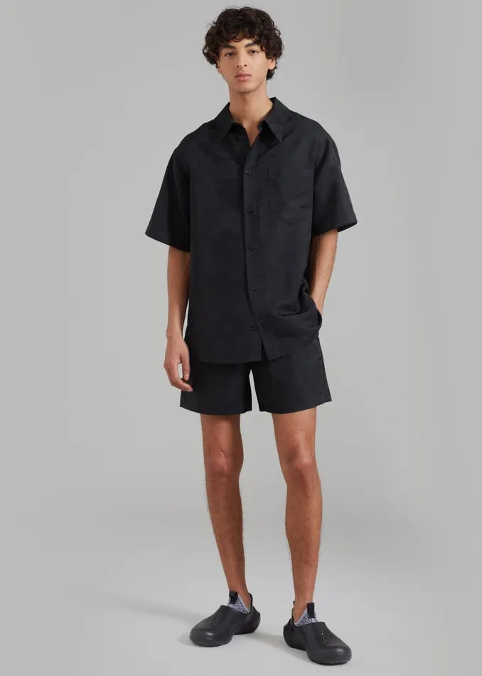 Men The Frankie Shop Bottoms Rhe Flower Jacquard Shorts Black Jacquard