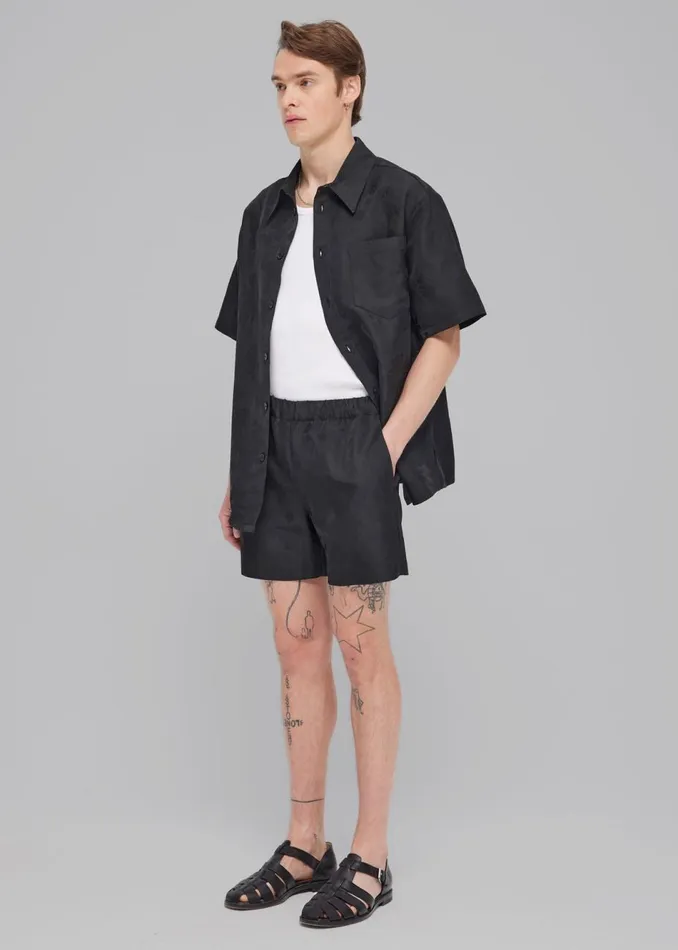 Men The Frankie Shop Bottoms Rhe Flower Jacquard Shorts Black Jacquard