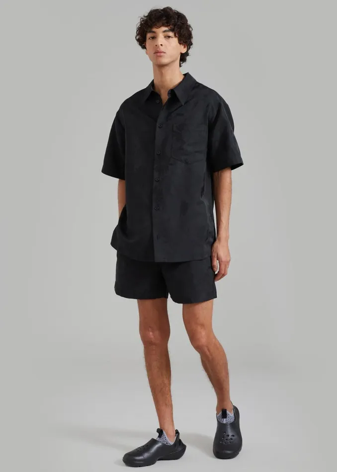 Men The Frankie Shop Bottoms Rhe Flower Jacquard Shorts Black Jacquard