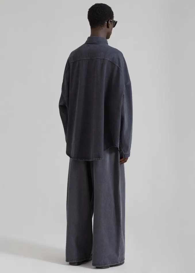 Men The Frankie Shop Bottoms Sasha Men Wide Leg Jeans Dark Grey