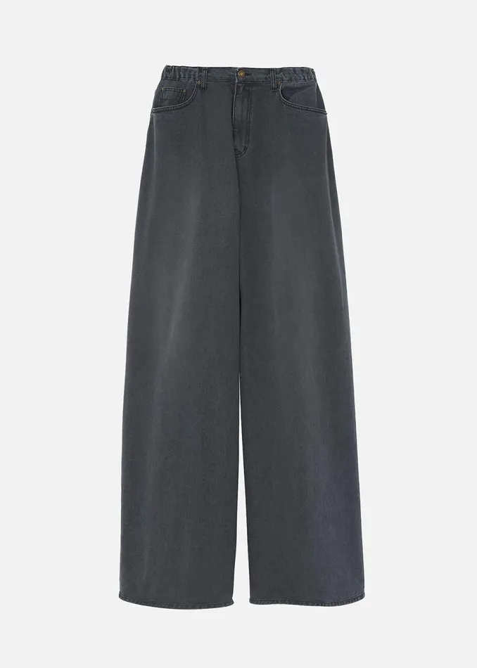 Men The Frankie Shop Bottoms Sasha Men Wide Leg Jeans Dark Grey
