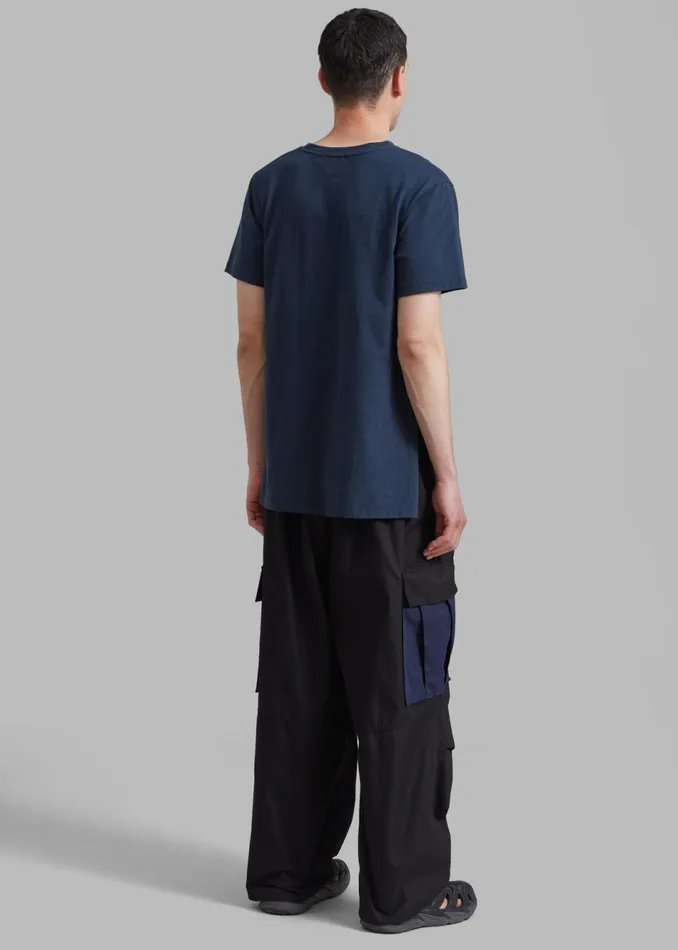 Men The Frankie Shop Bottoms Stu Colorblock Cargo Pants Black Combo