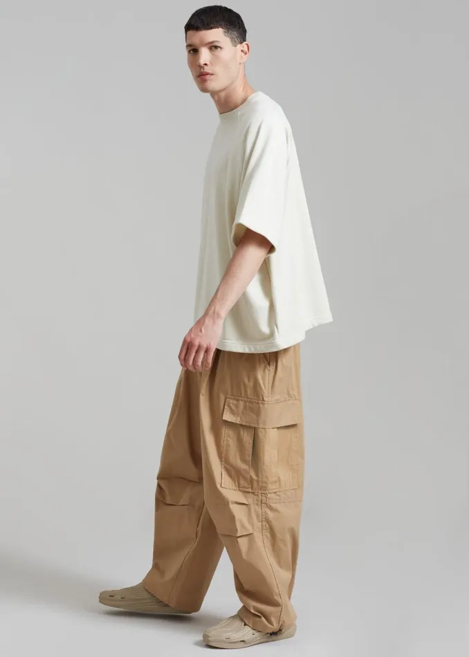 Men The Frankie Shop Bottoms Stu Colorblock Cargo Pants Tan