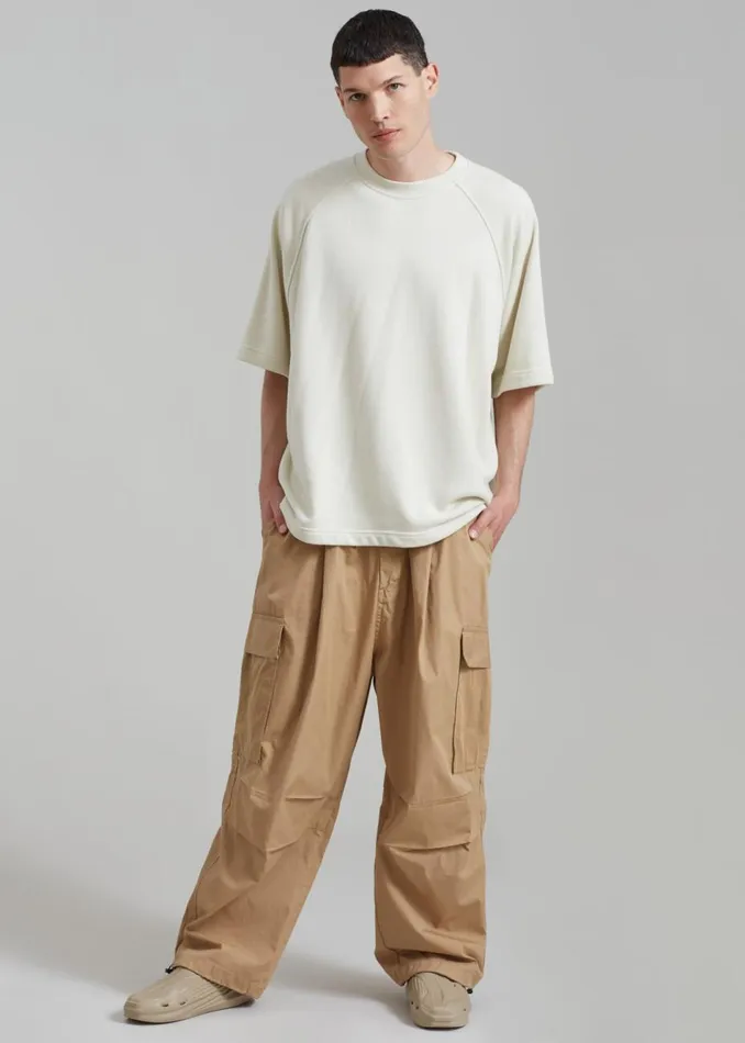 Men The Frankie Shop Bottoms Stu Colorblock Cargo Pants Tan