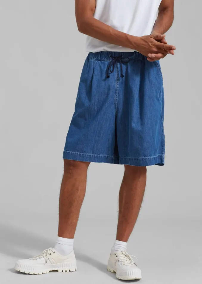 Men The Frankie Shop Bottoms Tanner Denim Shorts Medium Wash