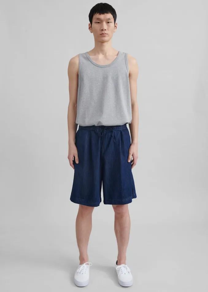 Men The Frankie Shop Bottoms Tanner Denim Shorts Raw Wash