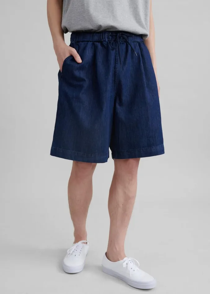 Men The Frankie Shop Bottoms Tanner Denim Shorts Raw Wash