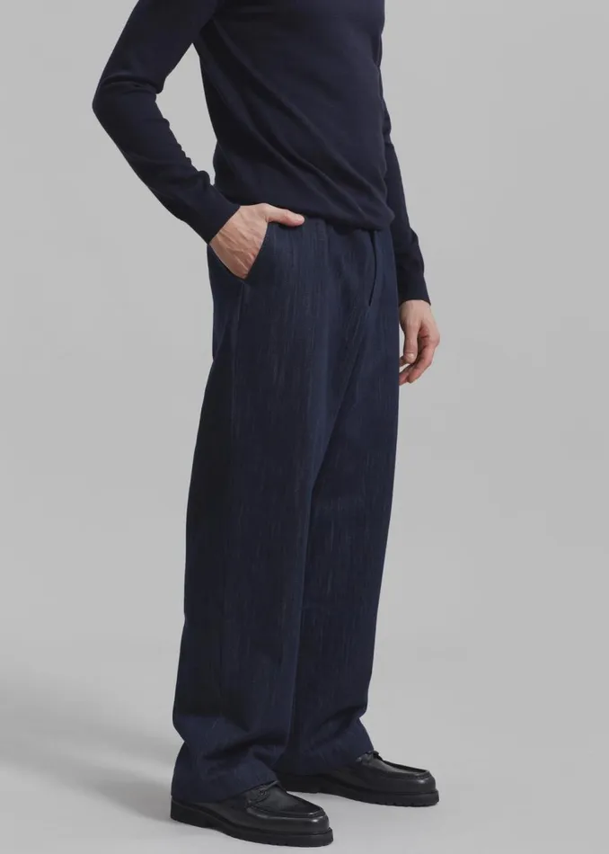 Men The Frankie Shop Bottoms Wells Denim Pants Dark Blue