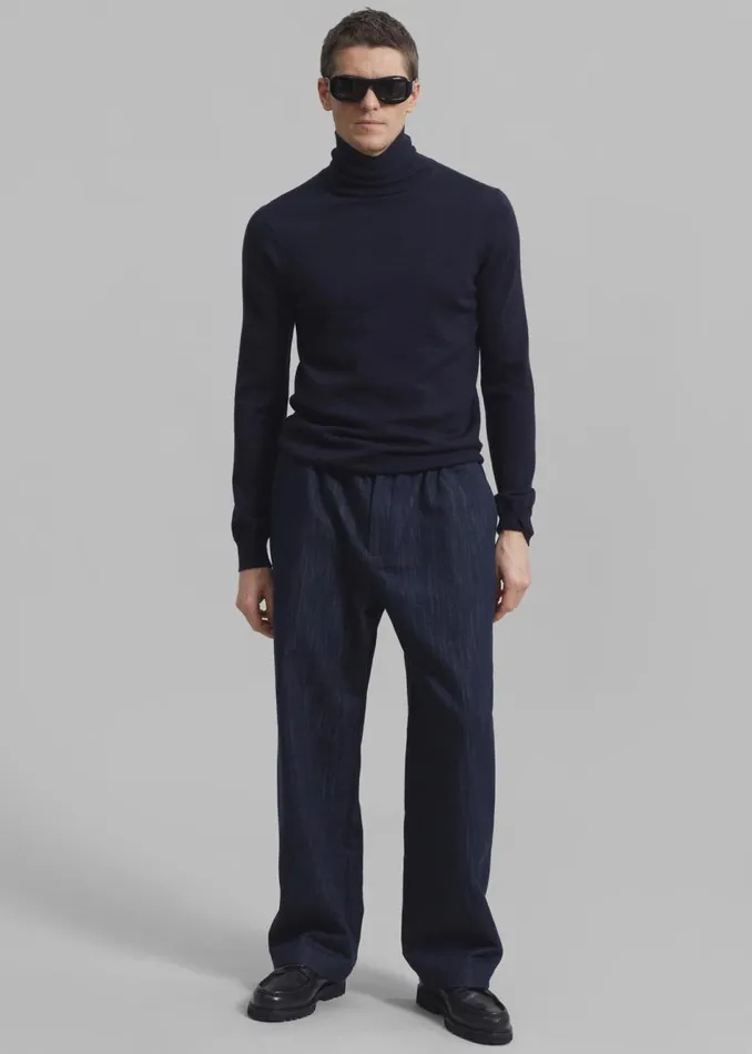 Men The Frankie Shop Bottoms Wells Denim Pants Dark Blue