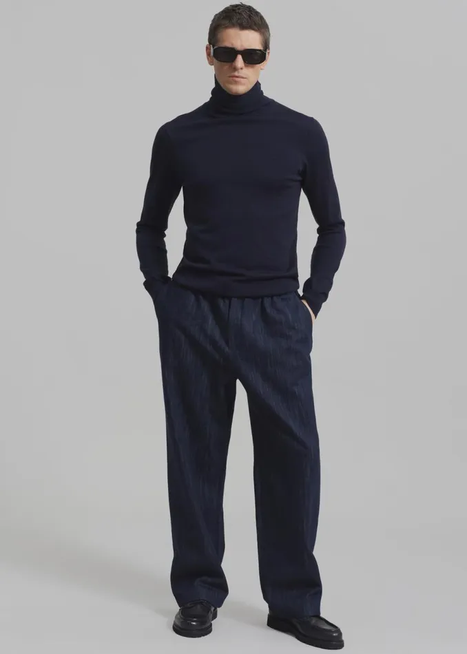 Men The Frankie Shop Bottoms Wells Denim Pants Dark Blue
