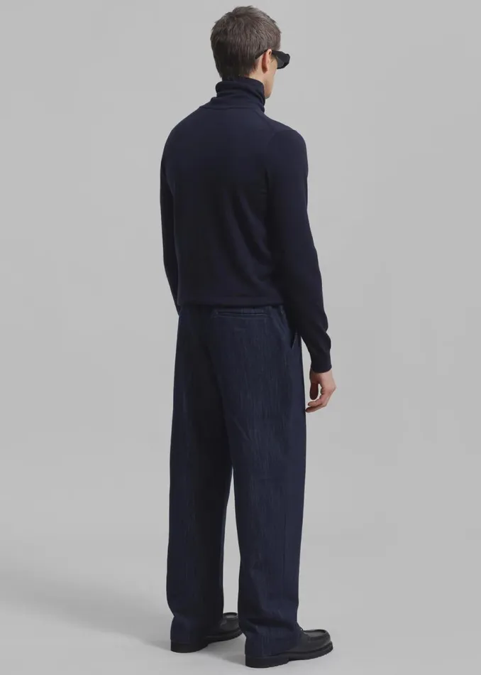 Men The Frankie Shop Bottoms Wells Denim Pants Dark Blue