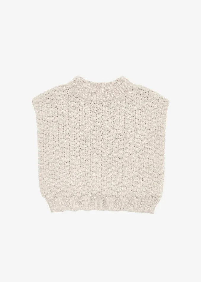 Men The Frankie Shop Knitwear Amomento High Neck Crop Vest Beige