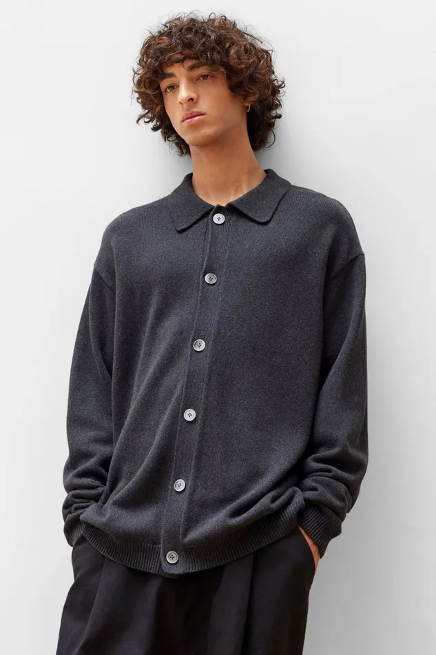 Men The Frankie Shop Knitwear Myles Cardigan Charcoal