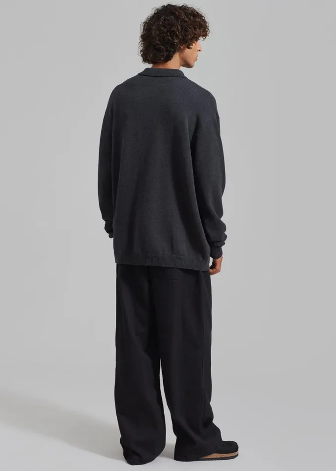 Men The Frankie Shop Knitwear Myles Cardigan Charcoal