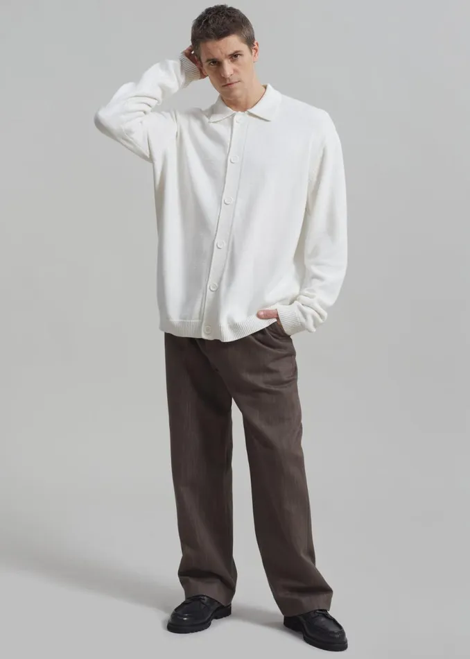 Men The Frankie Shop Knitwear Myles Cardigan White