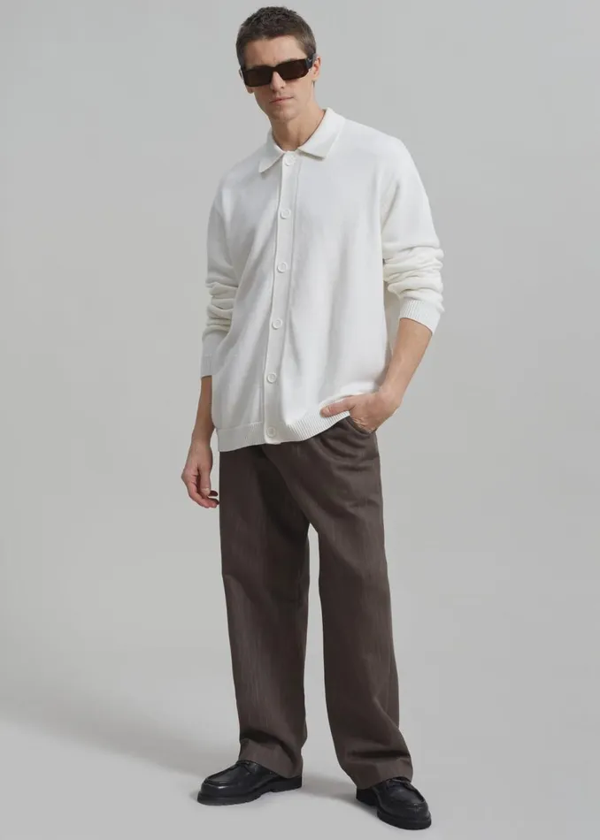 Men The Frankie Shop Knitwear Myles Cardigan White