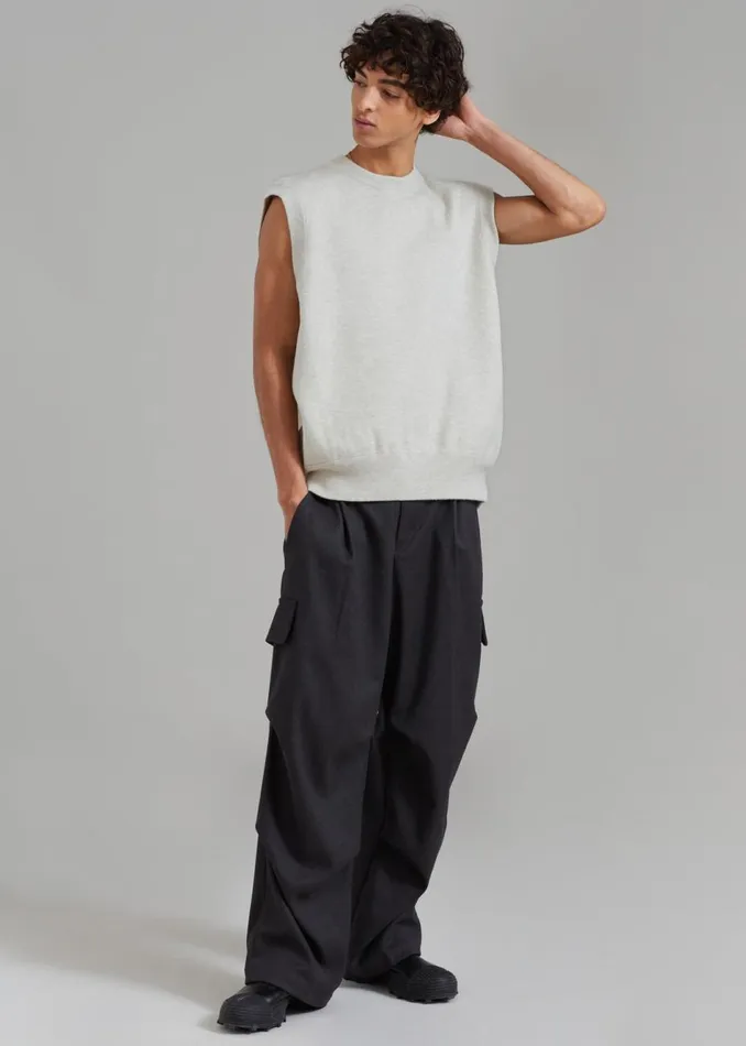 Men The Frankie Shop Knitwear Owen Knit Vest Grey Melange