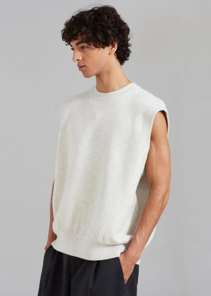 Men The Frankie Shop Knitwear Owen Knit Vest Grey Melange