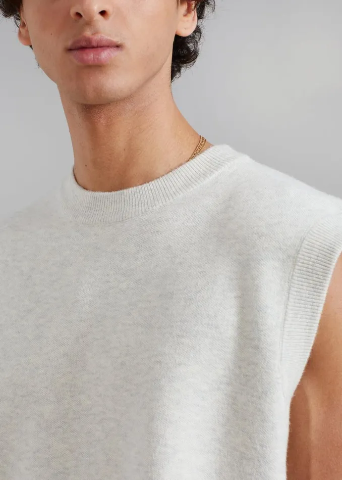 Men The Frankie Shop Knitwear Owen Knit Vest Grey Melange