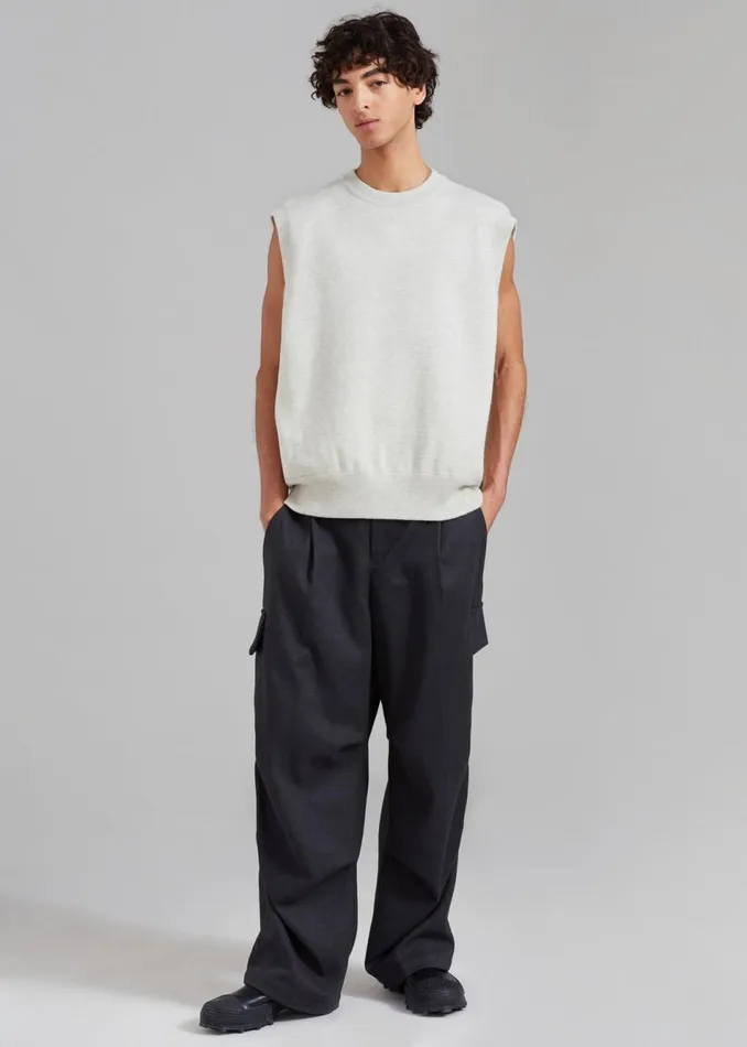 Men The Frankie Shop Knitwear Owen Knit Vest Grey Melange