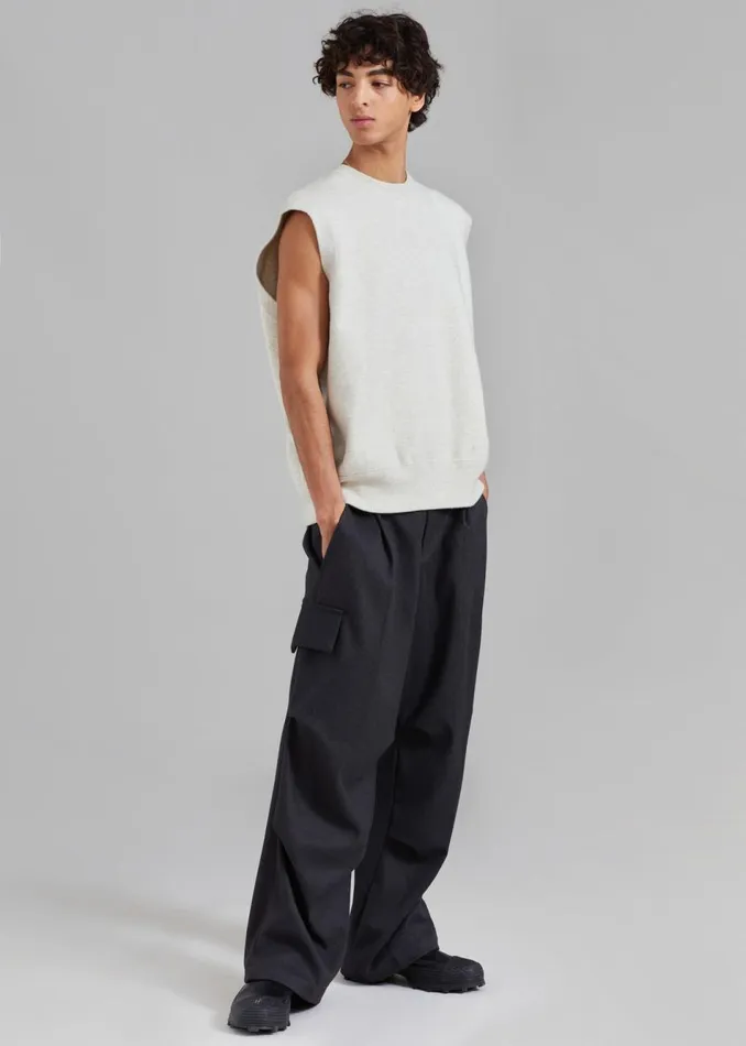 Men The Frankie Shop Knitwear Owen Knit Vest Grey Melange