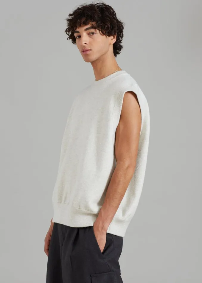 Men The Frankie Shop Knitwear Owen Knit Vest Grey Melange