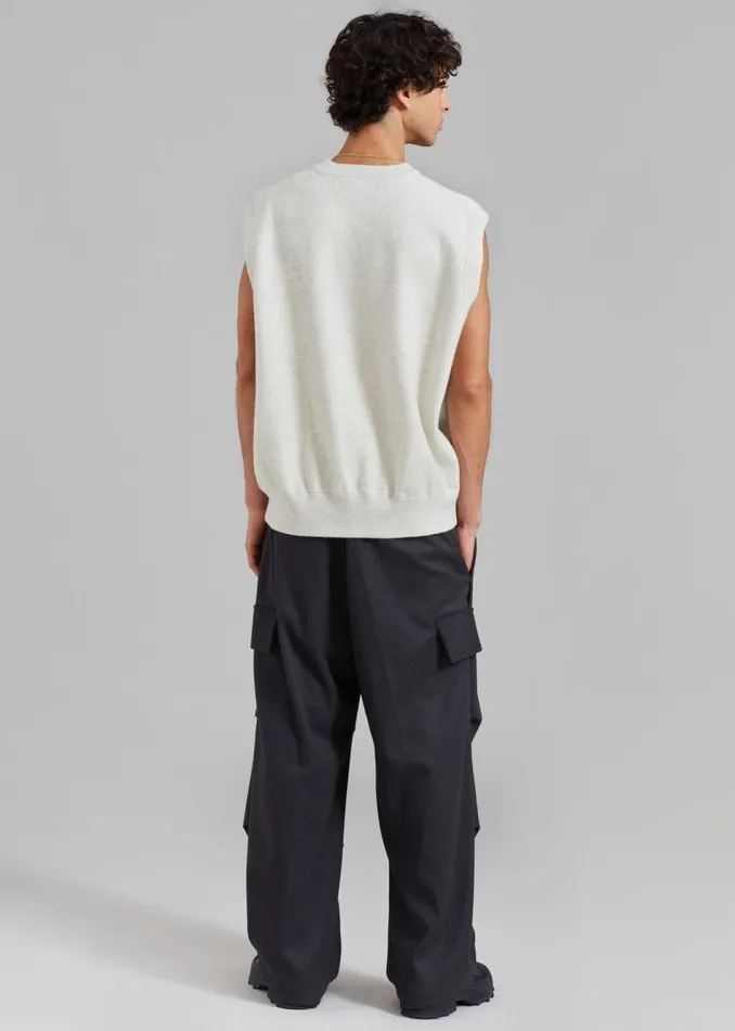 Men The Frankie Shop Knitwear Owen Knit Vest Grey Melange