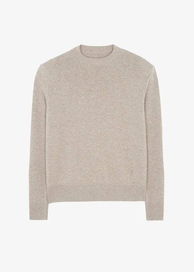 Men The Frankie Shop Knitwear Quinton Crew Neck Sweater Beige Melange