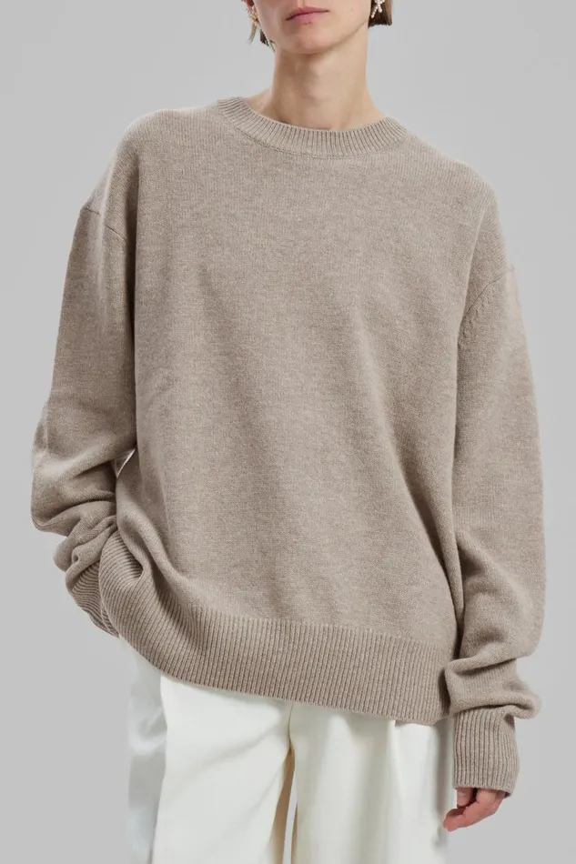 Men The Frankie Shop Knitwear Quinton Crew Neck Sweater Beige Melange