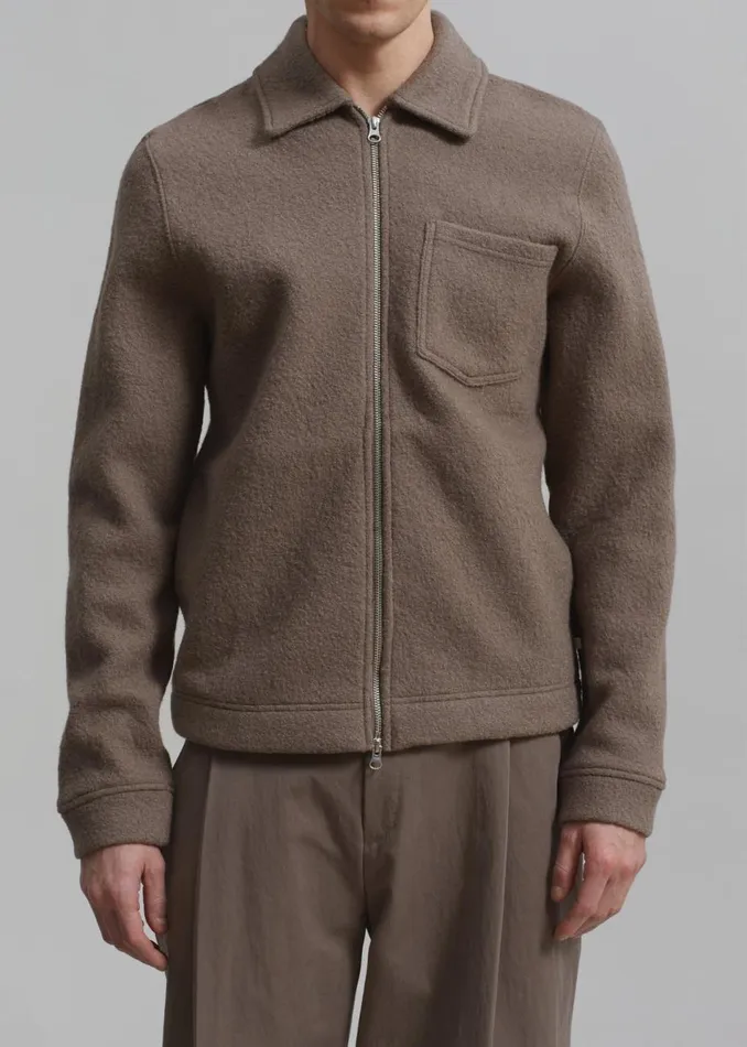 Men The Frankie Shop Knitwear Samse Samse Hannes Full Zip Cardigan Fallen Rock